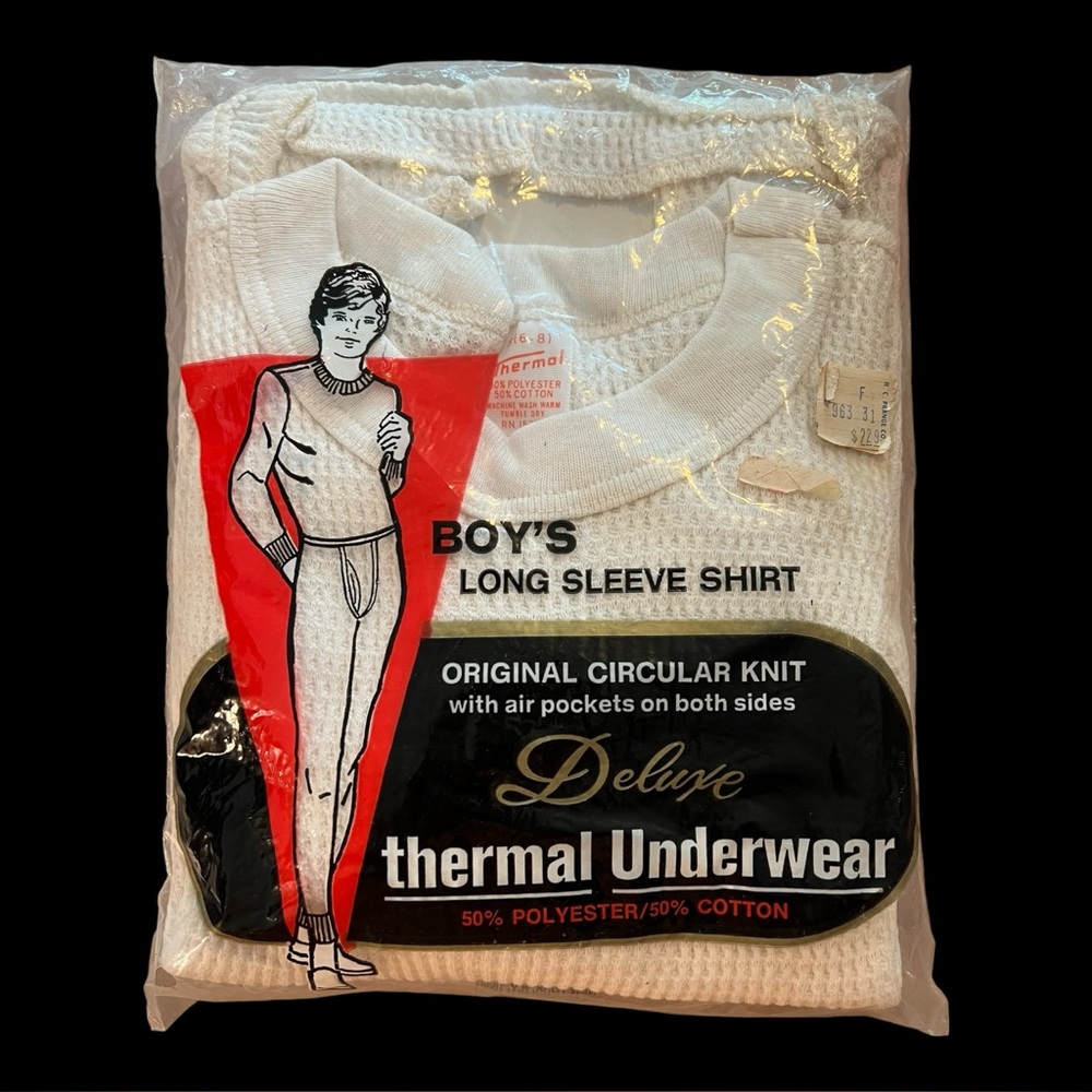 Royal 70s Boy’s Deluxe Thermal Underwear Long Sleeve Shirt Size S 6-8